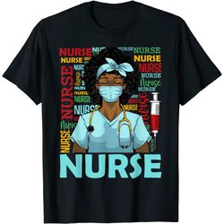 black history month nurse afro girl womens day graduation t-shirt