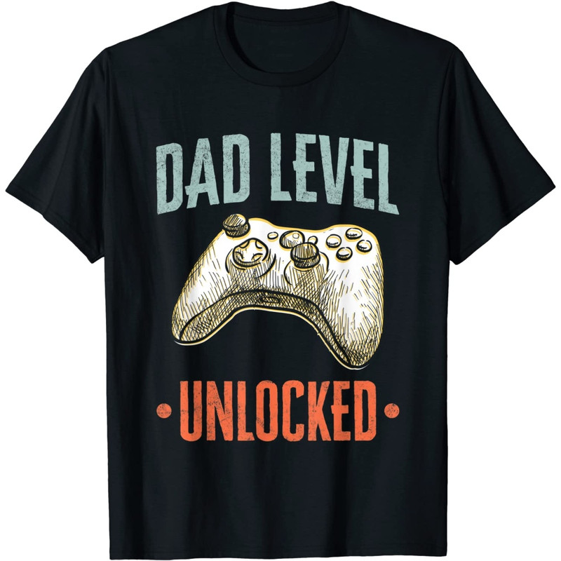 Dad Level Unlocked Funny Pregnancy Announcement Father Gamer T-Shirt.jpg