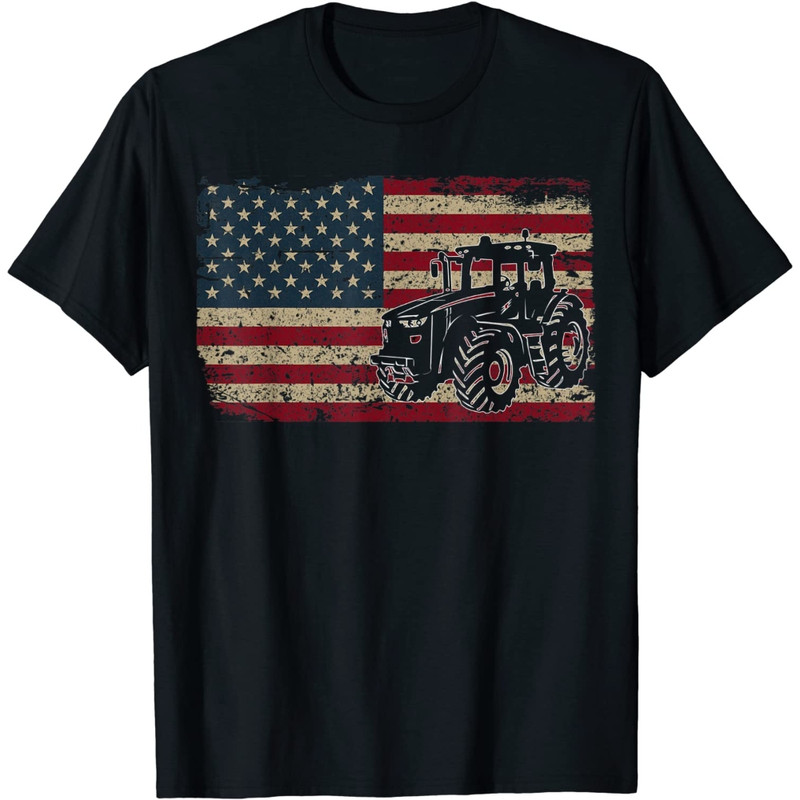 Farm Tractors USA Flag Patriotic Farming Gift T-Shirt.jpg