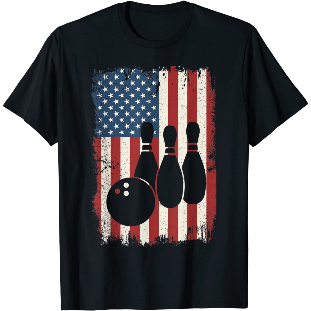 Bowling USA American Flag Bowling Lover Bowler Men Women T-Shirt.jpg