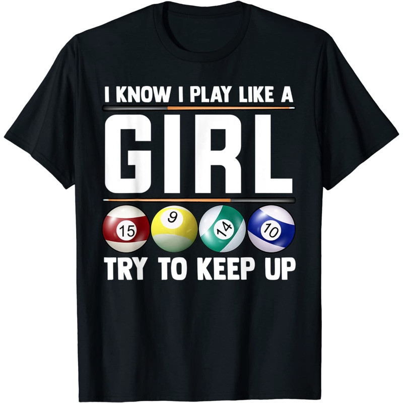 Cool Billiards Art For Women Girl Pool Player 8 Ball Snooker T-Shirt.jpg