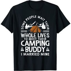 cool camping buddies gift for men women funny husband & wife t-shirt