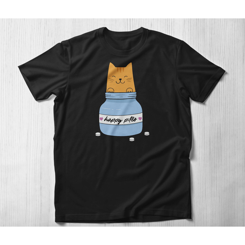 Antidepressant Shirt, anti depressants Cat shirt antidepressant Cat shirt Happy Pills Cat Tshirt Funny Cat Lover Gift Kitty Kitten Shirt.jpg