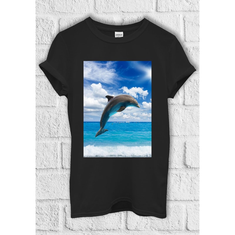 Jumping Dolphin T shirt Ocean Animal Hoodie Sweatshirt Baseball Pullover Men Women Unisex Baggy Boyfriend Shirt 3334.jpg
