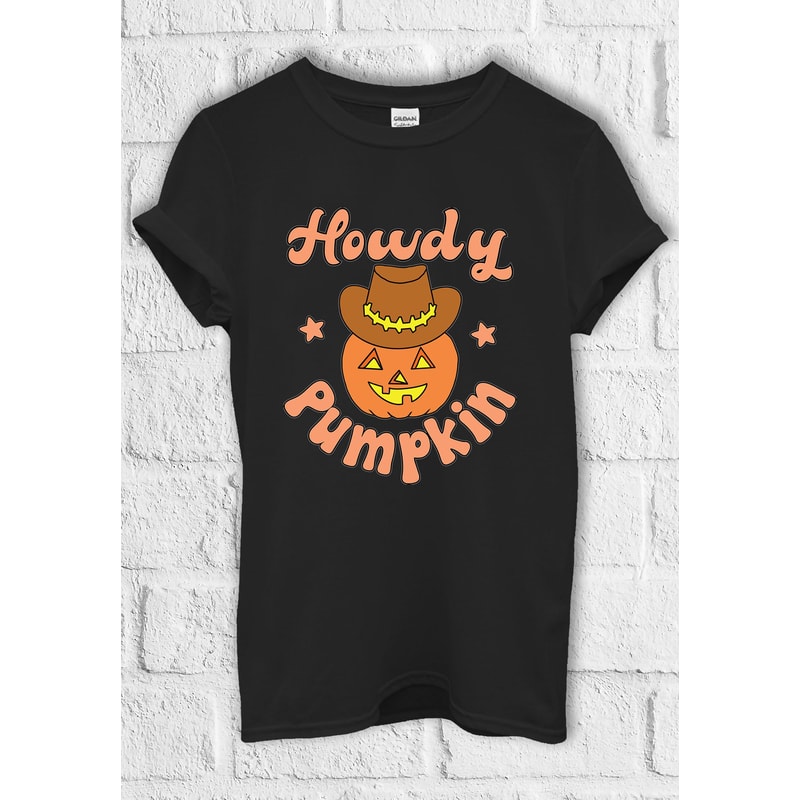 Halloween Howdy Cowboy Pumpkin T shirt Hoodie Sweatshirt Baseball Pullover Shopper Make Up Bag Men Women Unisex Baggy Boyfriend Shirt H58.jpg