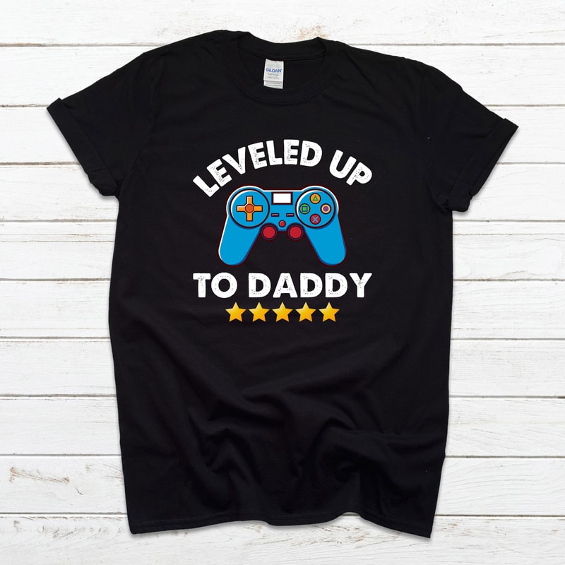 Leveled Up To Daddy T Shirt, New Dad Gift, Funny New Dad Shirt, New Dad Announcement Shirt, Gaming Shirt, Unisex Tee, Fathers Day Gift 2659.jpg