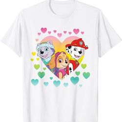 paw patrol characters in hearts