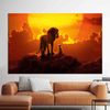 Lion Photo Wall Decoration, Lion With Baby Lion Wall Art, Animal Glass Art, Farmhouse Decor, Trendy Wall Art Painted Glass, Large Canvas Art.jpg