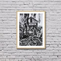 Bikes in the Los Angeles area, Vintage Photo Poster Framed Canvas Print, Los Angeles Photos, California cycleway, Vintag