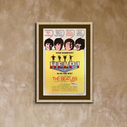 Help 1965 Film Poster, The Beatles Vintage Photo Poster Framed Canvas Print, Vintage Poster, Advertising Poster, Movie P