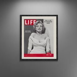 LIFE magazine, Marilyn Monroe's debut on the magazine's cover Photo Portrait Framed Canvas Print, Famous American actres