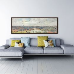 Wetlands Wall Art, Oil Impressionist Landscape Painting On Canvas - Ready To Hang Large Canvas Wall Art Prints With Or W