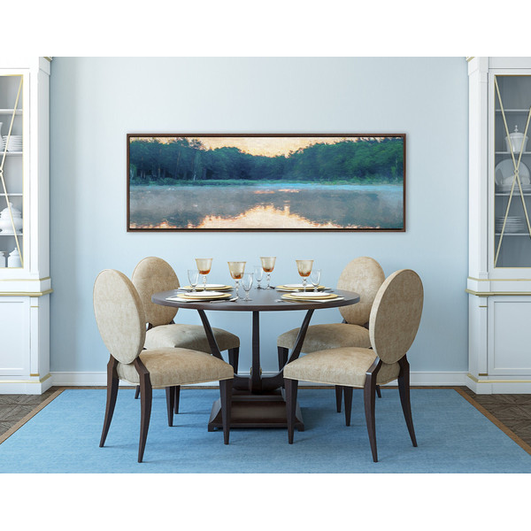 Sunrise Over Lake, Oil Landscape Painting On Canvas - Ready To Hang Large Gallery Wrap Canvas Wall Art Prints With Or Without Floater Frames.jpg