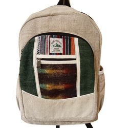 RHB51 Handmade Sustainable Hemp & Cotton Mix Backpack For Unisex