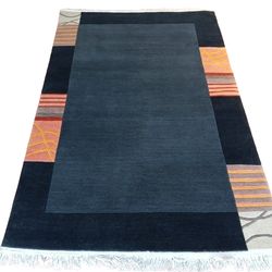 Handmade/Handknotted 60 Knots Nepali Woollen Carpet 4.56 Ft x 6.63 Ft