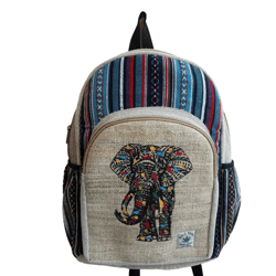 RHB124 Handmade Sustainable Hemp & Cotton Mix Backpack for Unisex