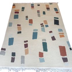 Handmade/Handknotted 60 Knots Nepali Woollen Carpet 4.69 Ft x 6.30 Ft