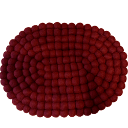 Red Color Felted Ball Mat for Laptops/iPads