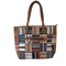 Vibrant Cotton Leather Patchwork Tote Bag MultiColor With Zipper Closure 0