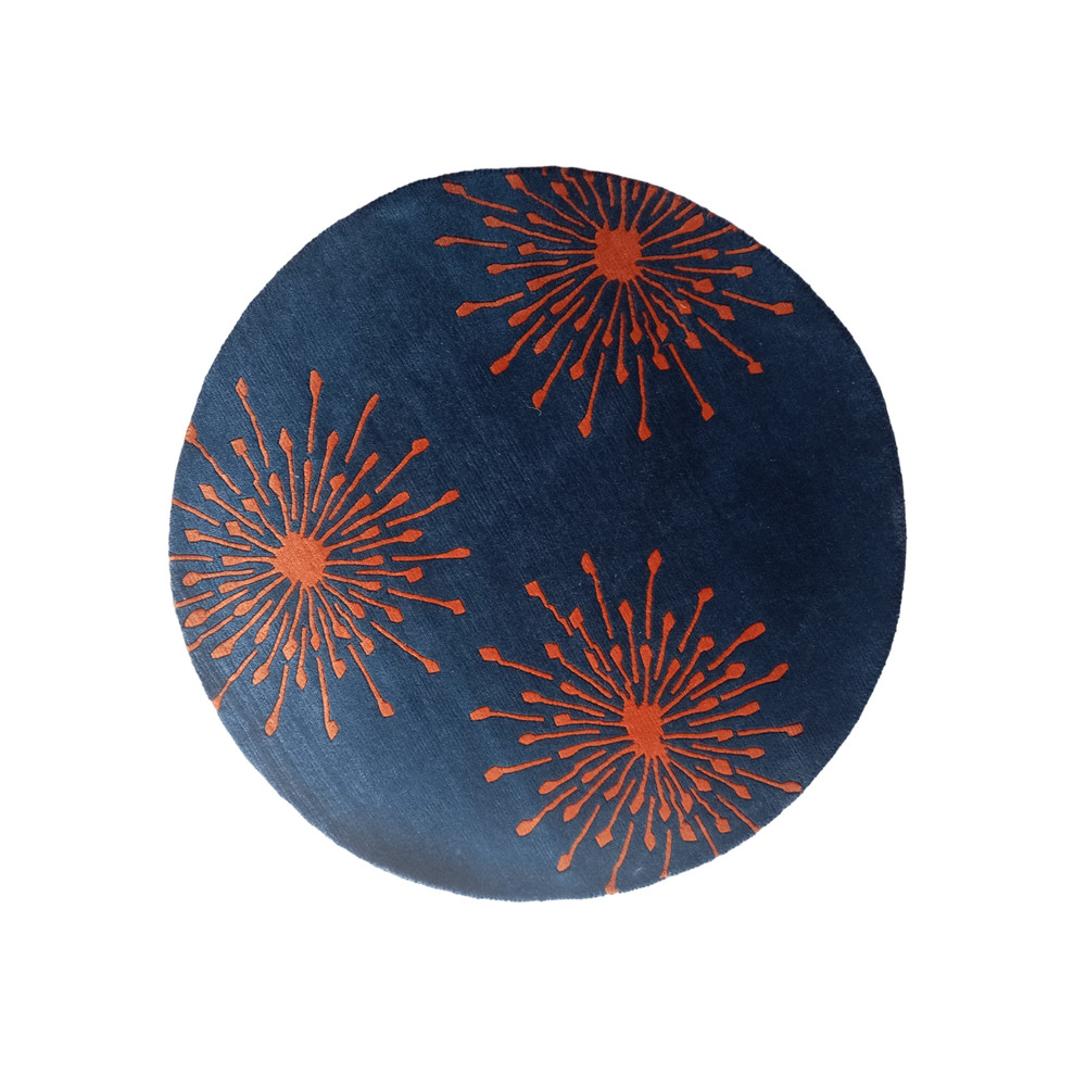 Handknotted Nepali Woolen Carpet 60 Knots 100 Cm Round Modern AllOver Pattern 0