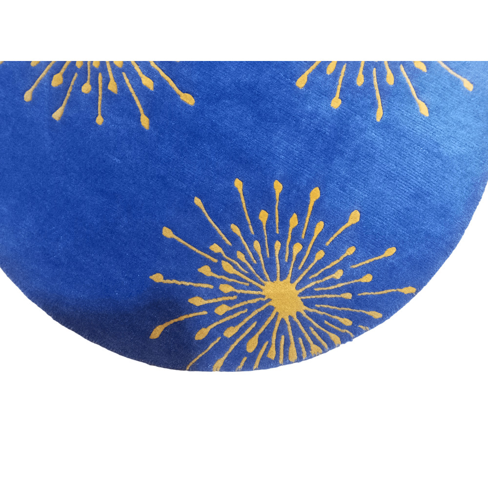 Handknotted Nepali Woolen Carpet 60 Knots 100 Cm Round 1