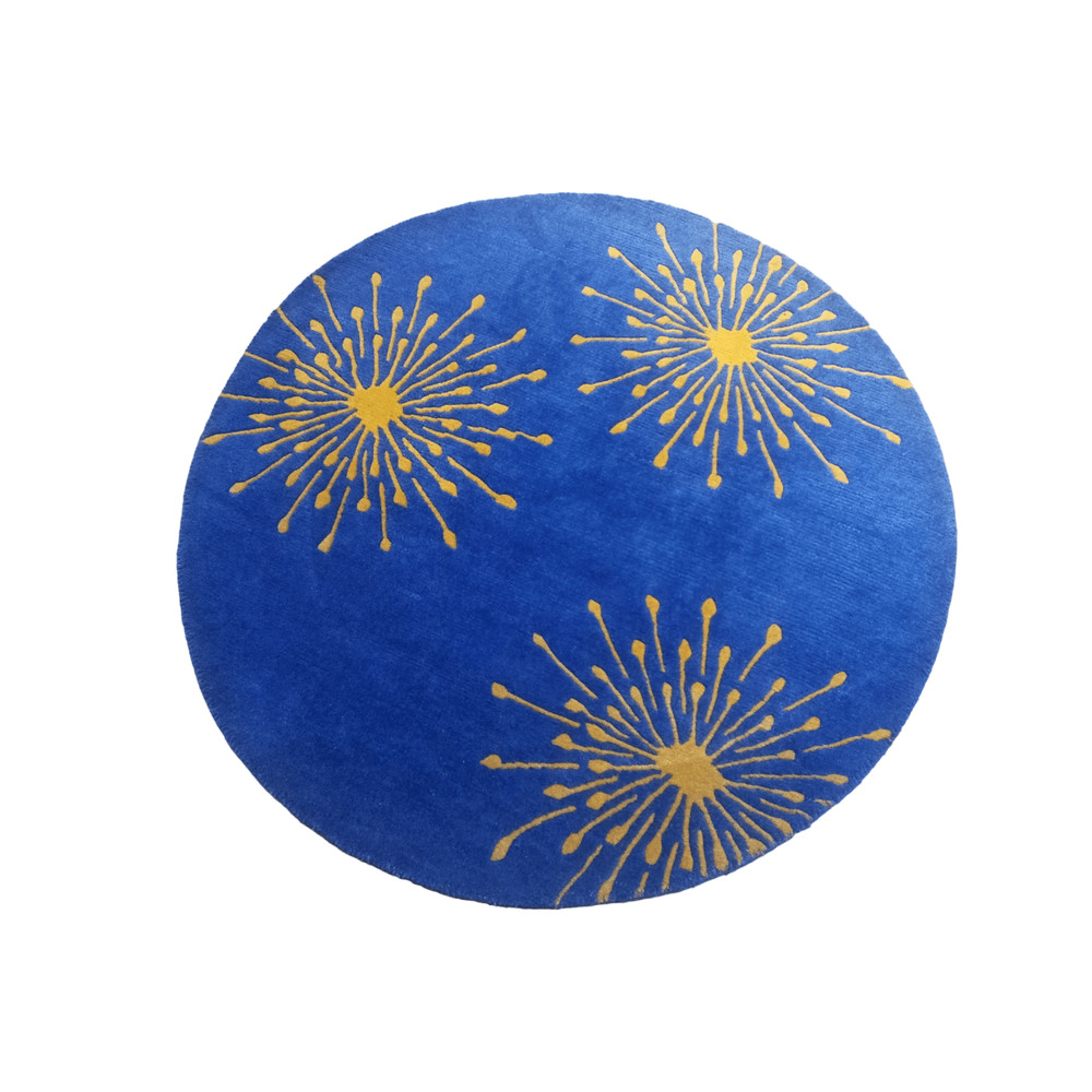 Handknotted Nepali Woolen Carpet 60 Knots 100 Cm Round 2