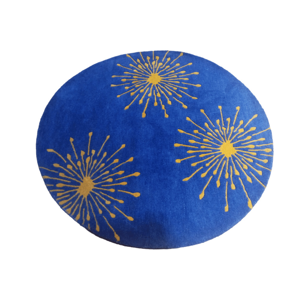 Handknotted Nepali Woolen Carpet 60 Knots 100 Cm Round 3