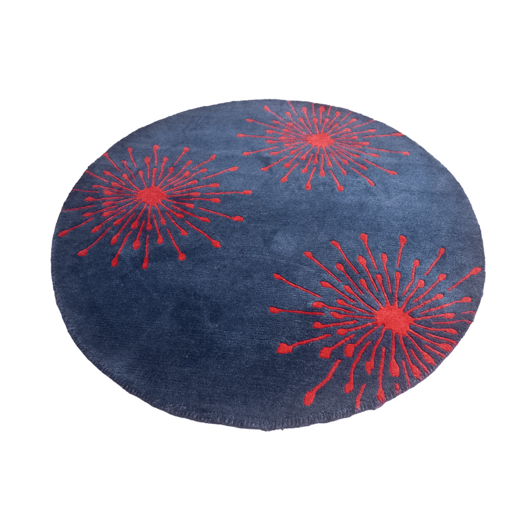 Handmade Nepali Woolen Carpet 60 Knots 100 Cm Round 1