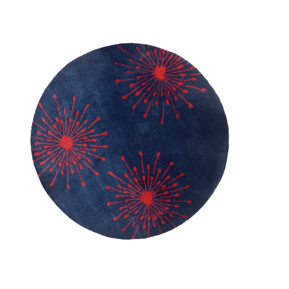 Handmade Nepali Woolen Carpet 60 Knots 100 Cm Round 4