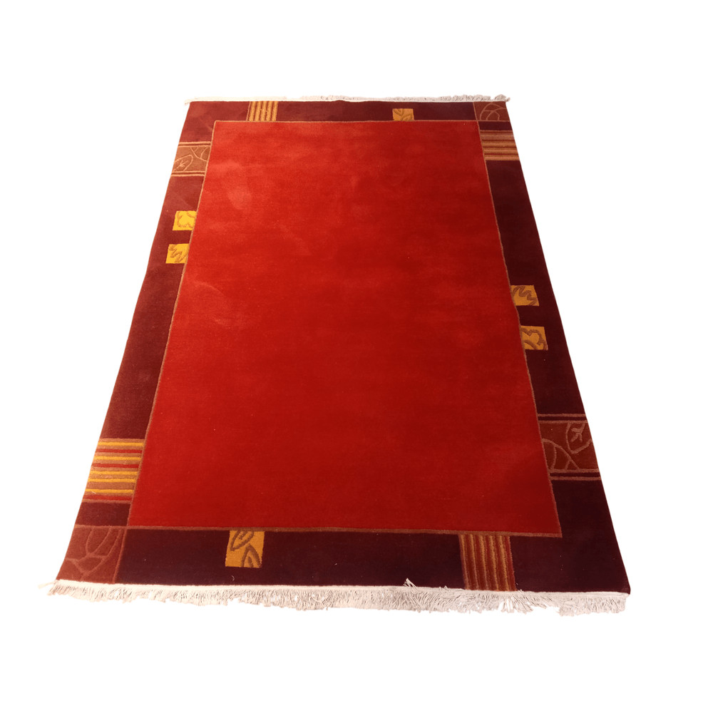 HandKnotted Nepali Red Carpet Modern Design 140x200 Cm 60 Knots 1