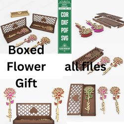 boxed flower gift laser cut svg files