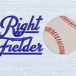 right fielder embroidery baseball embro,pes, dst, exp, jef, hus, vp3, xxx all files