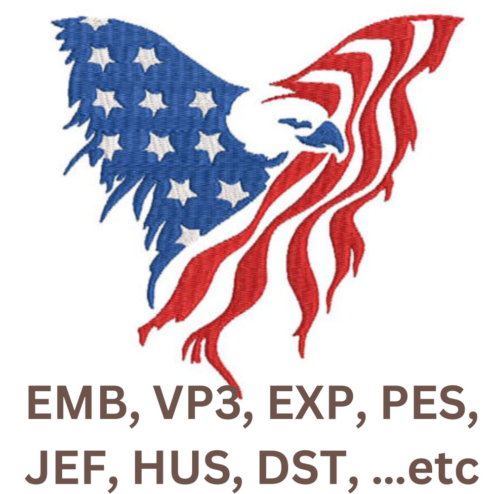 Flag And Eagle Stylized Easy Project Suitable For Beginners Happy Stitching 0