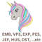 Adorable Rainbow Unicorn Will Add A Wonderful Character To Any Fabric Stitch It On Tshirts 0