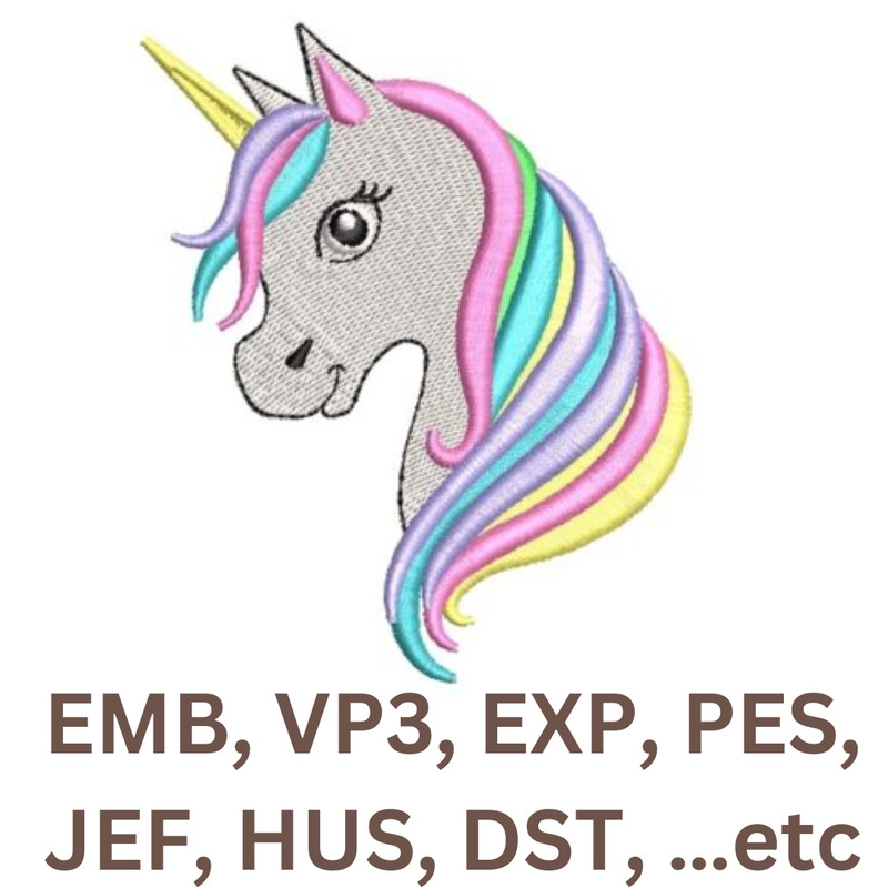 Adorable Rainbow Unicorn Will Add A Wonderful Character To Any Fabric Stitch It On Tshirts 0