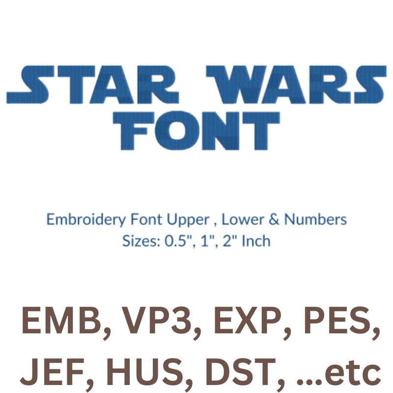 Star Wars Font Embroidery Design 0