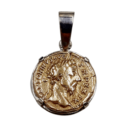 pendant "legionary denarius", krld, 925 sterling silver with 14k gold plated