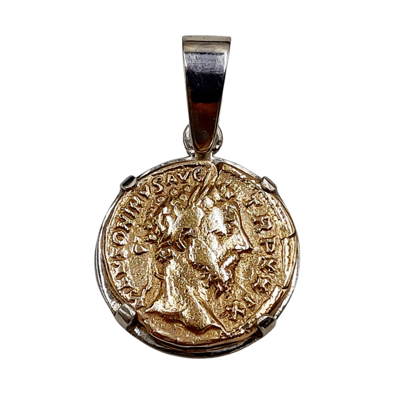 Pendant Legionary Denarius KRLD 925 Sterling Silver With 14K Gold Plated 0