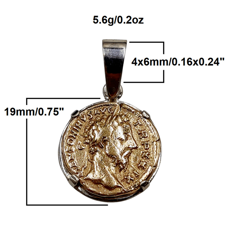 Pendant Legionary Denarius KRLD 925 Sterling Silver With 14K Gold Plated 2