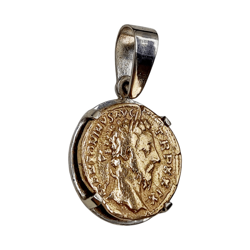 Pendant Legionary Denarius KRLD 925 Sterling Silver With 14K Gold Plated 6