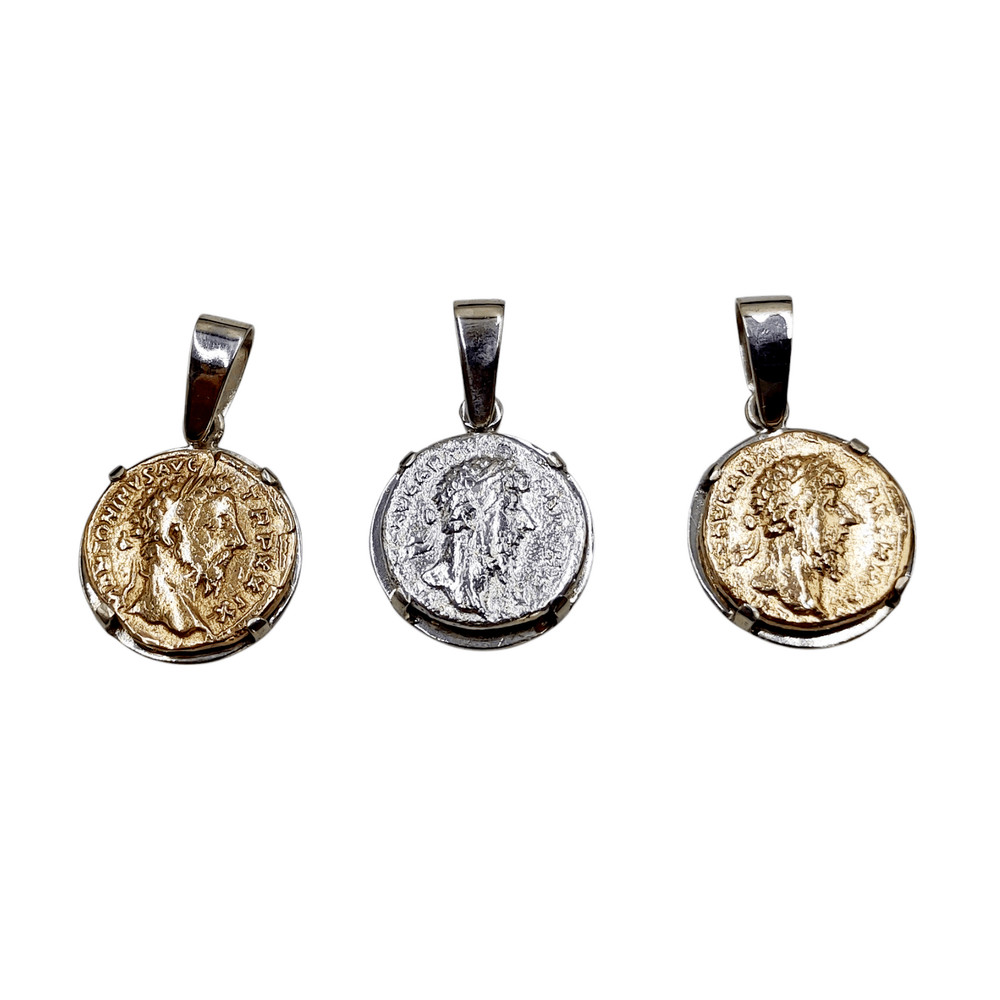 Pendant Legionary Denarius KRLD 925 Sterling Silver With 14K Gold Plated 7