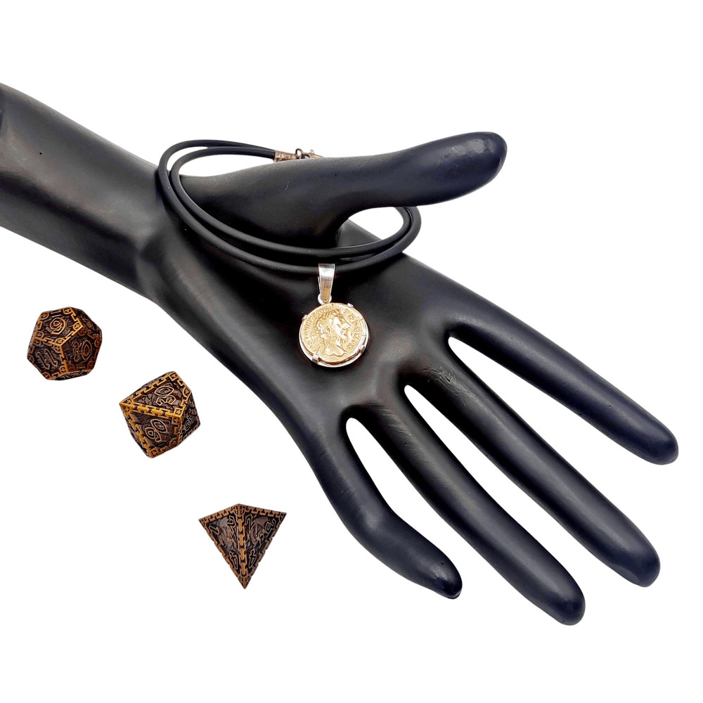 Pendant Legionary Denarius KRLD 925 Sterling Silver With 14K Gold Plated 9