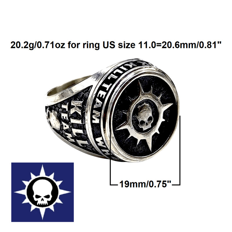 Mens Ring From The Series KILL TEAM Novamarines Space Marines Code NM Completely 925 Sterling Silve