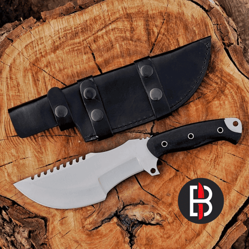 CUSTOM HANDMADE D2 TOOL STEEL G-10 MICARTA TRACKER HUNTING BOWIE KNIFE SURVIVAL.