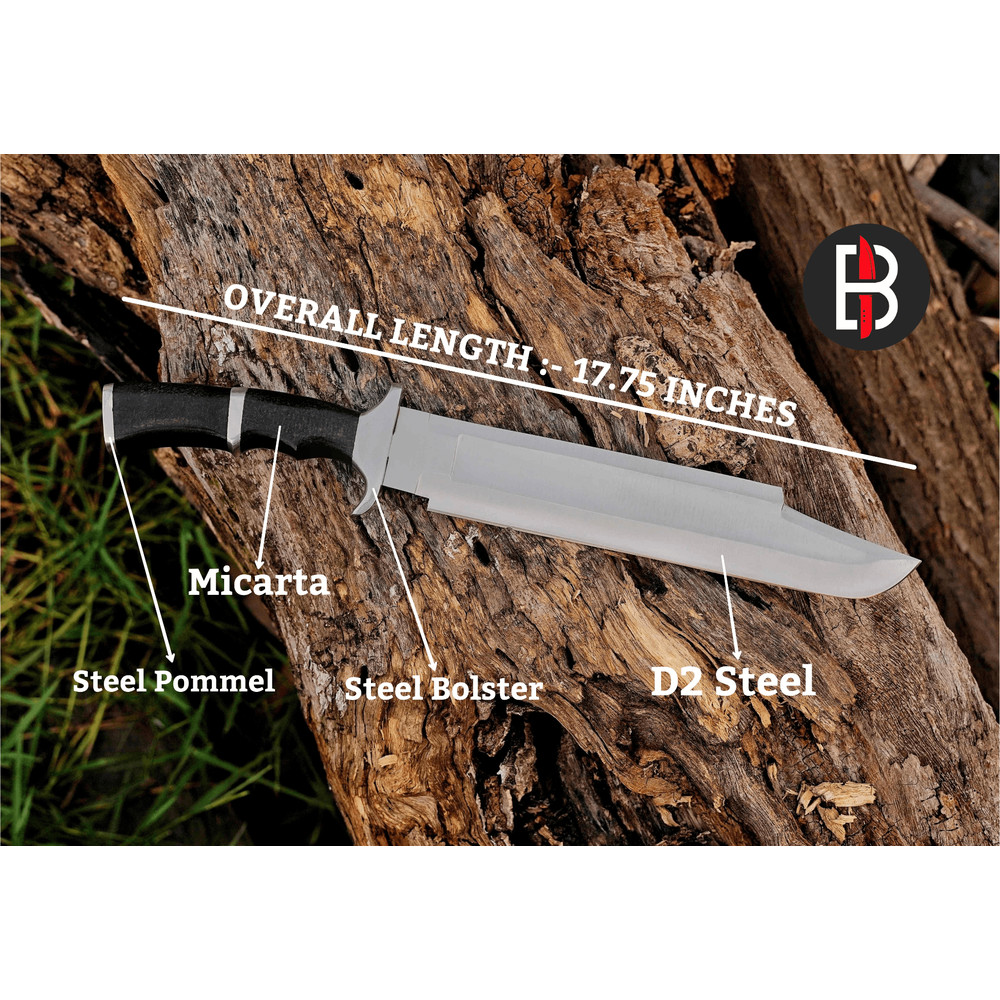 Custom Handmade Spring Steel Jack Crains Predator Machete Movie Knife Replica 3