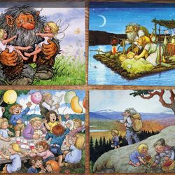 A set of postcards with trolls by Swedish artist Rolf Lidberg-6. Trolls.