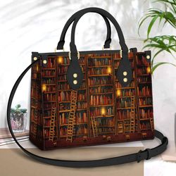 book bookshelf leather bag, crossbody bag, woman shoulder bag, gift for girlfriend-anthonyshop