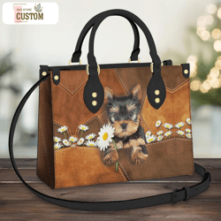 cute yorkshire terrier leather bag, crossbody bag, woman shoulder bag, gift for girlfriend, shopping bag