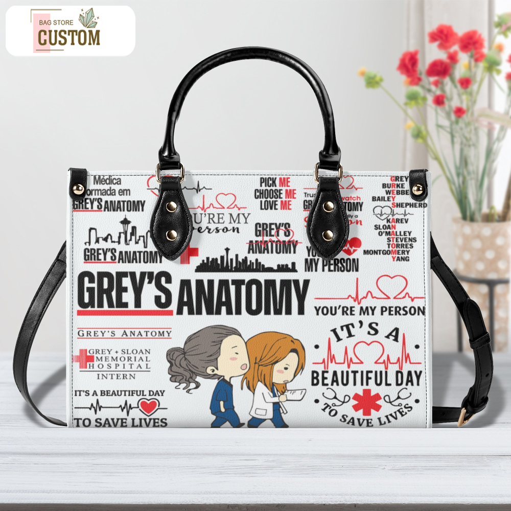 Grey's Anatomy Women Leather Handbag, Travel handbag, Gift for fan, Handmade Bag, Custom Bag, Vintage Bags, Woman Shoulder Bag, Top Hnadbag.jpg