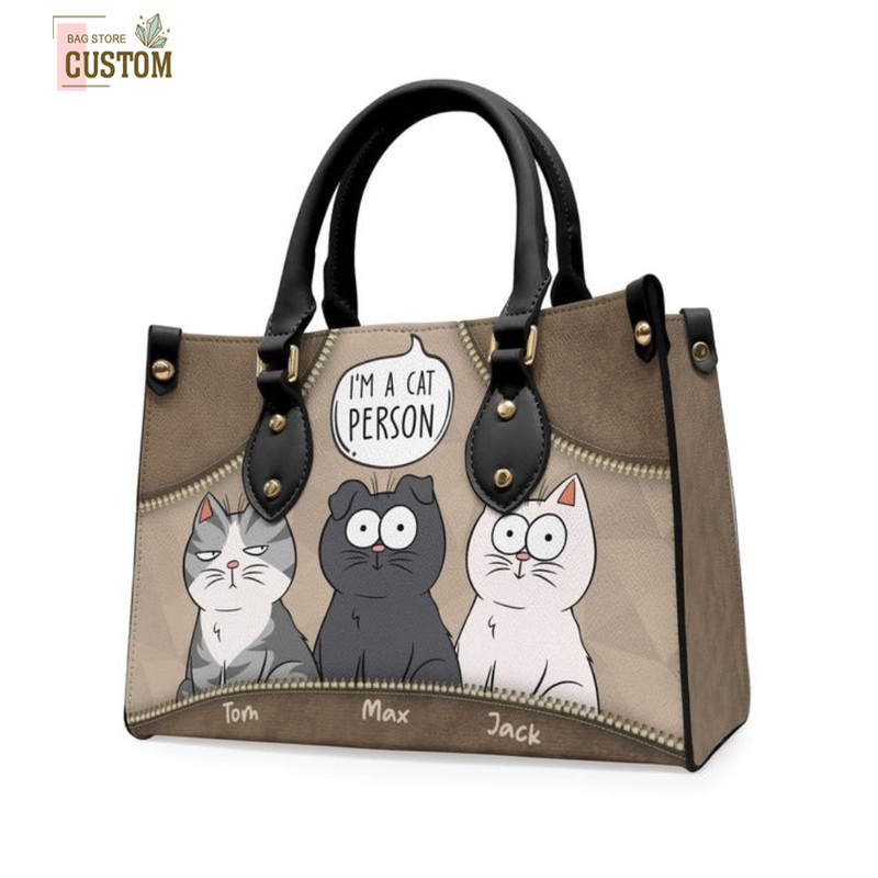 I'm A Cat Person Personalized Leather Bag, Personalized Gift for Cat Lovers, Cat Mom, Cat Dad Leather Bag, Women Personalized Leather bag.jpg